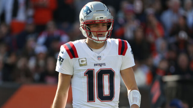 New England Patriots quarterback Drake Maye