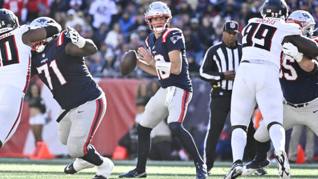 New England Patriots quarterback Drake Maye