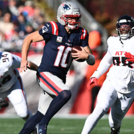 New England Patriots quarterback Drake Maye