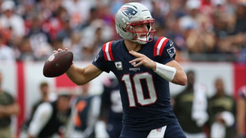 New England Patriots quarterback Drake Maye