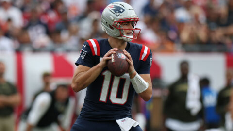 New England Patriots quarterback Drake Maye