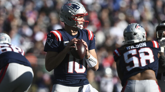 New England Patriots quarterback Drake Maye