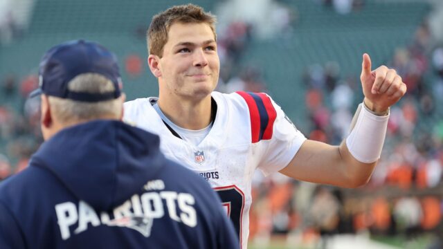 New England Patriots quarterback Drake Maye
