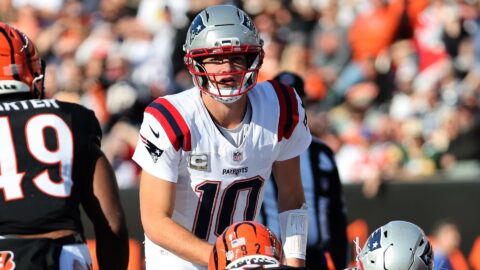 New England Patriots quarterback Drake Maye