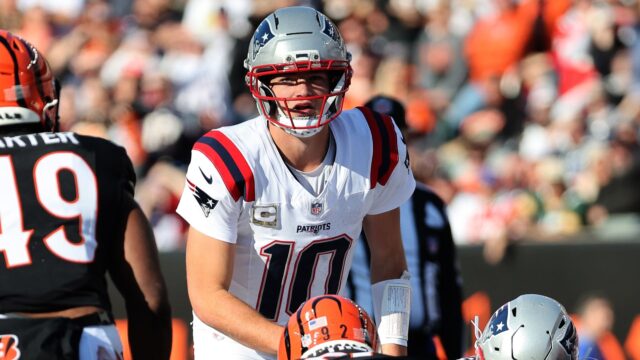 New England Patriots quarterback Drake Maye