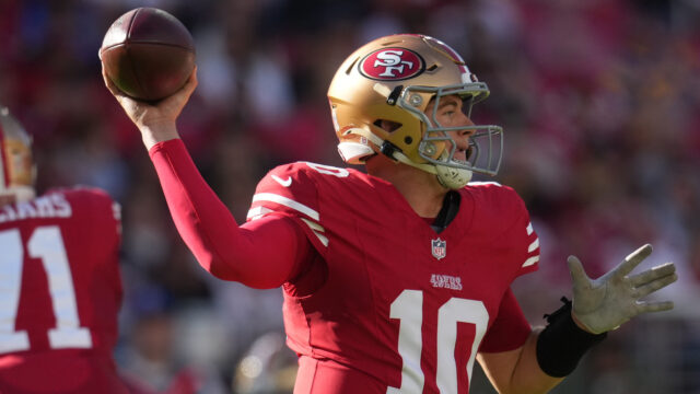 San Francisco 49ers quarterback Mac Jones