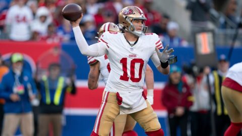 San Francisco 49ers quarterback Mac Jones