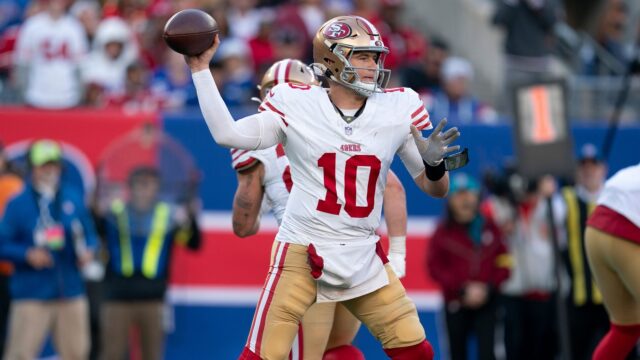 San Francisco 49ers quarterback Mac Jones