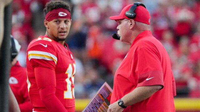 Kansas City Chiefs quarterback Patrick Mahomes and head coach Andy Reid