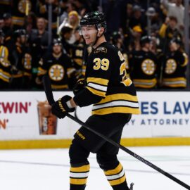 Boston Bruins forward Morgan Geekie