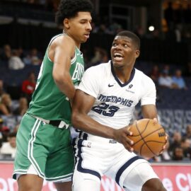 RJ Luis Jr. and Memphis Grizzlies forward Cedric Coward