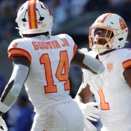 Tampa Bay Buccaneers wide receiver Chris Godwin Jr. and running back Rachaad White