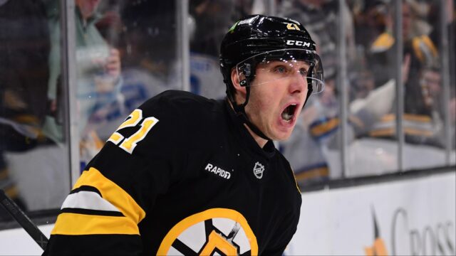 Boston Bruins forward Alex Steeves