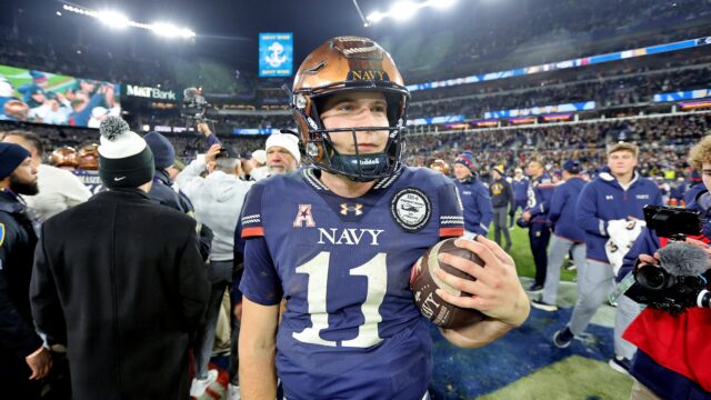 Navy Midshipmen quarterback Blake Horvath