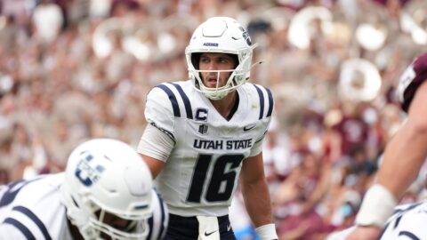 Utah State Aggies quarterback Bryson Barnes