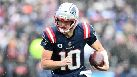 New England Patriots quarterback Drake Maye