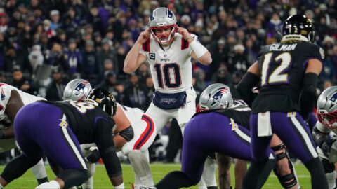 New England Patriots quarterback Drake Maye