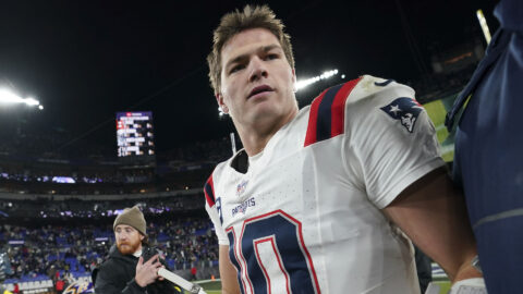 New England Patriots quarterback Drake Maye