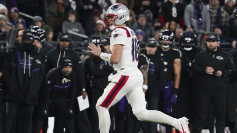 New England Patriots quarterback Drake Maye