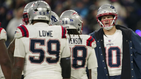 New England Patriots quarterback Drake Maye