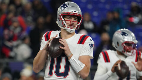 New England Patriots quarterback Drake Maye