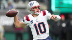 New England Patriots quarterback Drake Maye