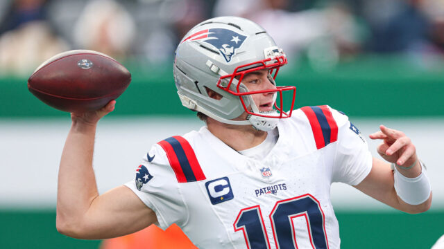 New England Patriots quarterback Drake Maye