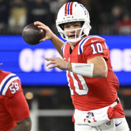 New England Patriots quarterback Drake Maye