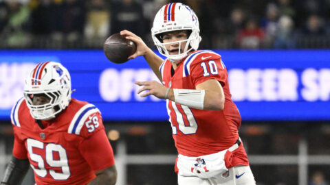 New England Patriots quarterback Drake Maye