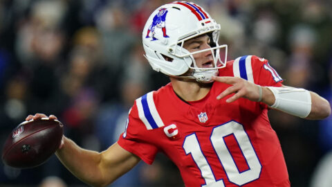 New England Patriots quarterback Drake Maye