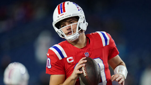 New England Patriots quarterback Drake Maye