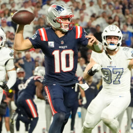 New England Patriots quarterback Drake Maye