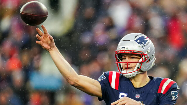 New England Patriots quarterback Drake Maye
