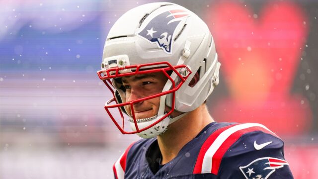 New England Patriots quarterback Drake Maye