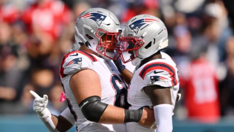 New England Patriots wide receiver Kayshon Boutte and offensive lineman Garrett Bradbury
