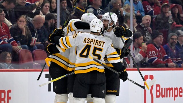 Boston Bruins defenseman Jonathan Aspirot