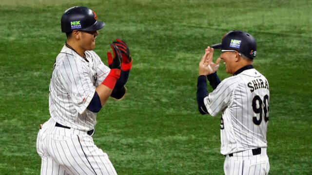 Japan first baseman Kazuma Okamoto