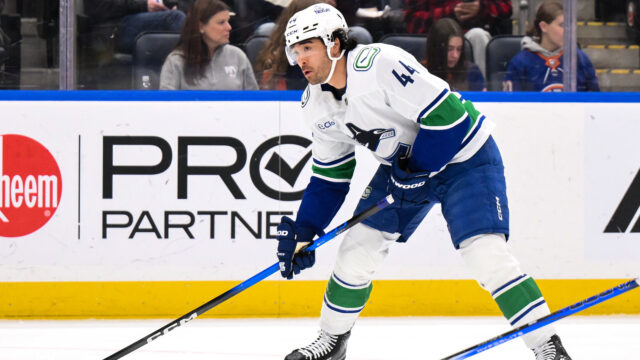 Vancouver Canucks left wing Kiefer Sherwood