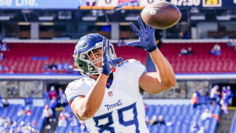 New England Patriots tight end Thomas Odukoya