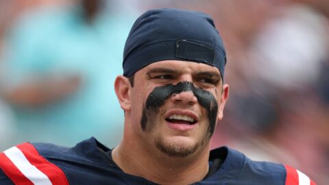 Patriots left tackle Will Campbell