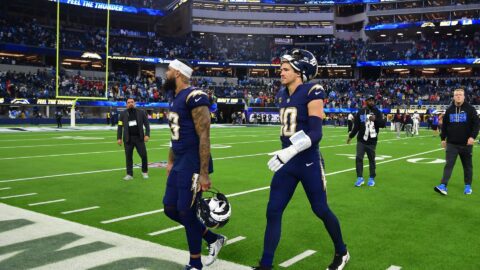 Los Angeles Chargers quarterback Justin Herbert and wide receiver Keenan Allen