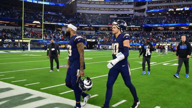 Los Angeles Chargers quarterback Justin Herbert and wide receiver Keenan Allen