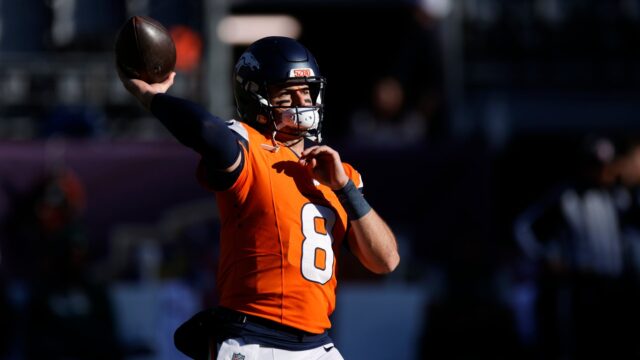 Denver Broncos quarterback Jarrett Stidham