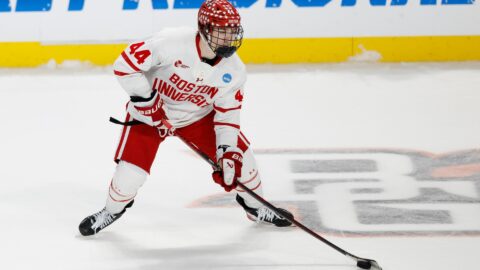 Boston University defenseman Cole Hutson