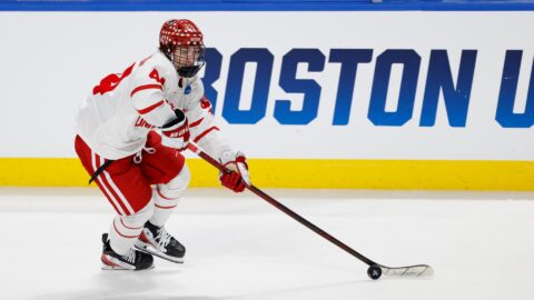 Boston University defenseman Cole Hutson