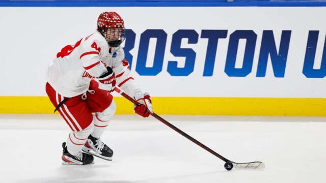 Boston University defenseman Cole Hutson