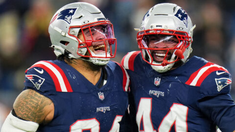 New England Patriots defensive tackle Cory Durden and linebacker K