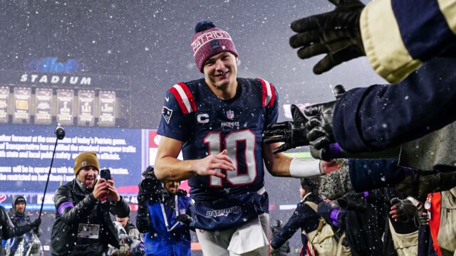 New England Patriots quarterback Drake Maye