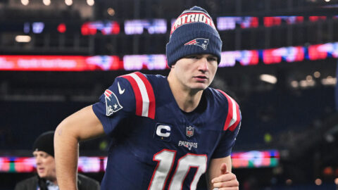 New England Patriots quarterback Drake Maye