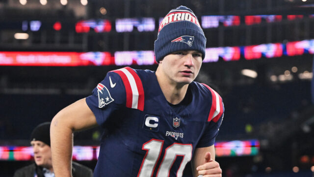 New England Patriots quarterback Drake Maye